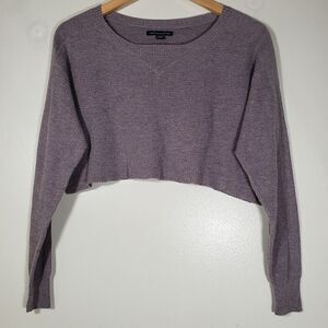 American Eagle Outfitters Waffle Knit Long Sleeve Crop Top Size S